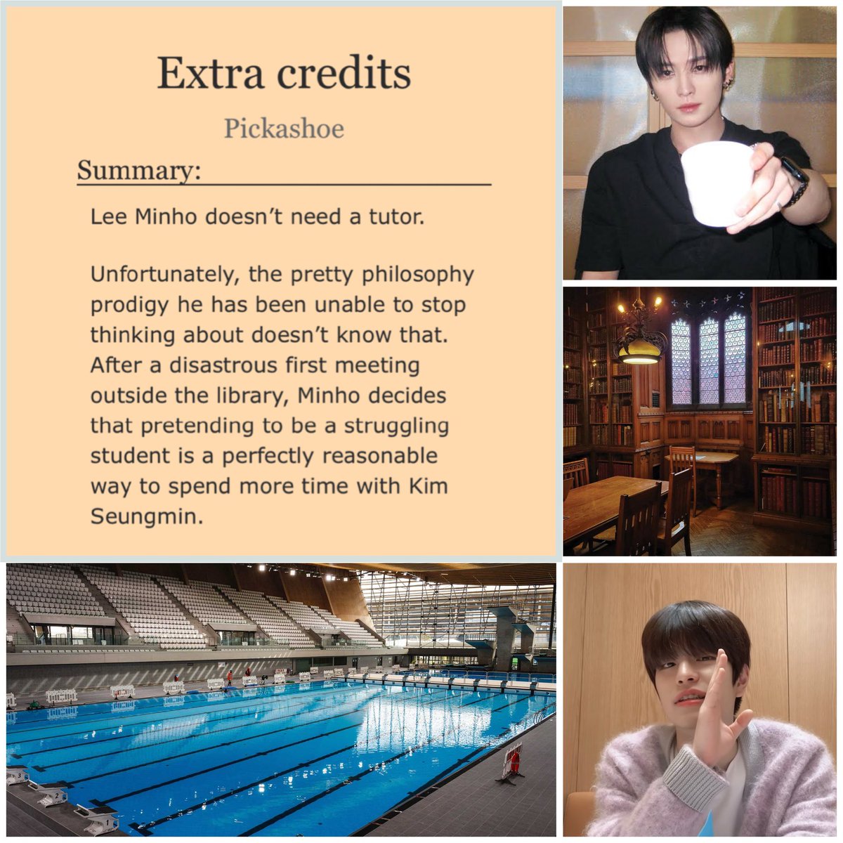 pickashoeKSM's tweet photo. Extra credits 
- part 2/5 

seungmin looks like that during the first tutoring sesh :3 

https://t.co/hxD16Sdcm8 https://t.co/EVCZVrnj3L