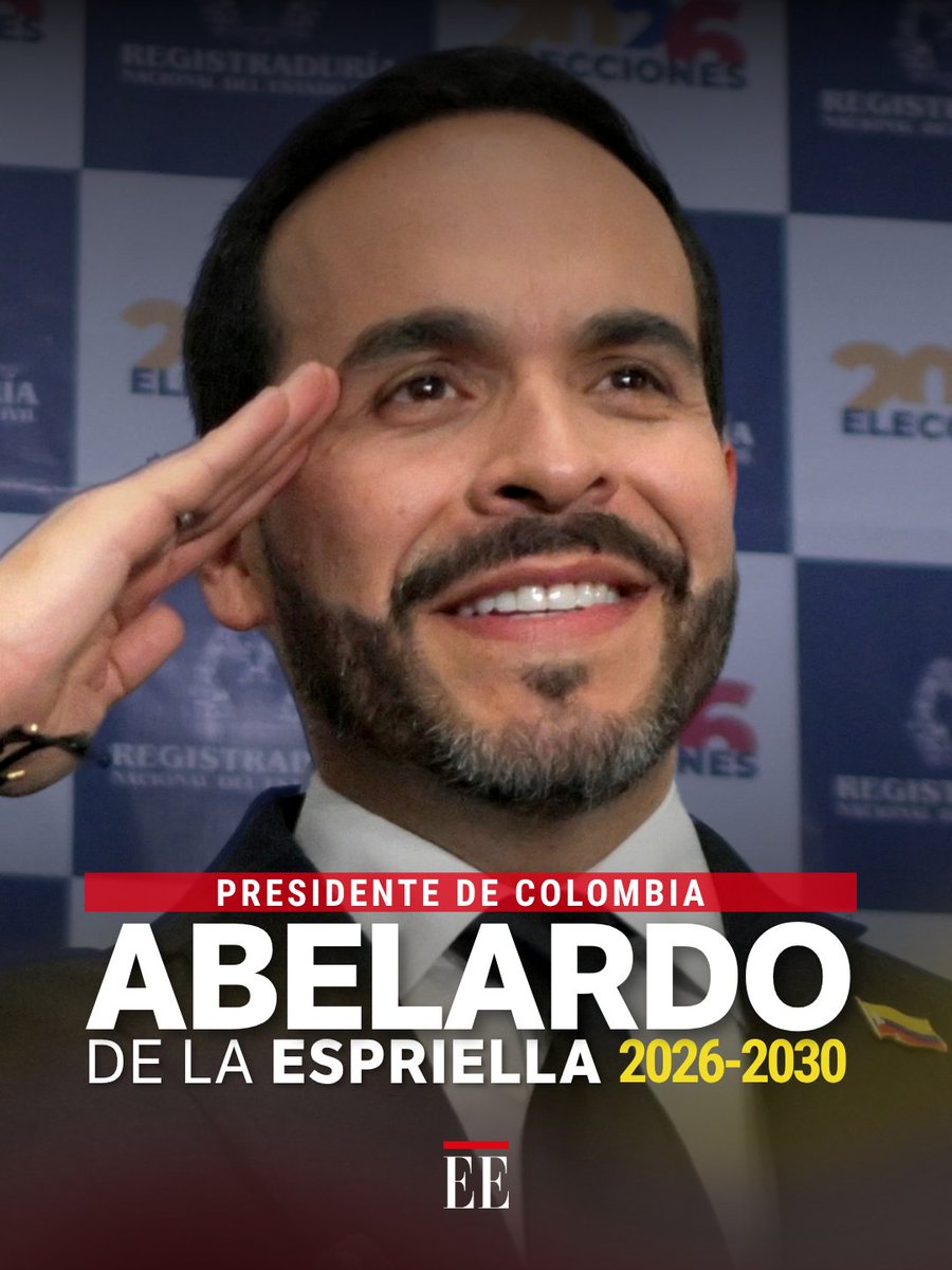 elespectador's tweet photo. El Consejo Nacional Electoral declaró este miércoles la elección oficial de Abelardo de la Espriella como el nuevo presidente del país por los próximos cuatro años tras finalizar los escrutinios.  👉🏻https://t.co/l9oCaUgA8Q https://t.co/JK26o6nupK