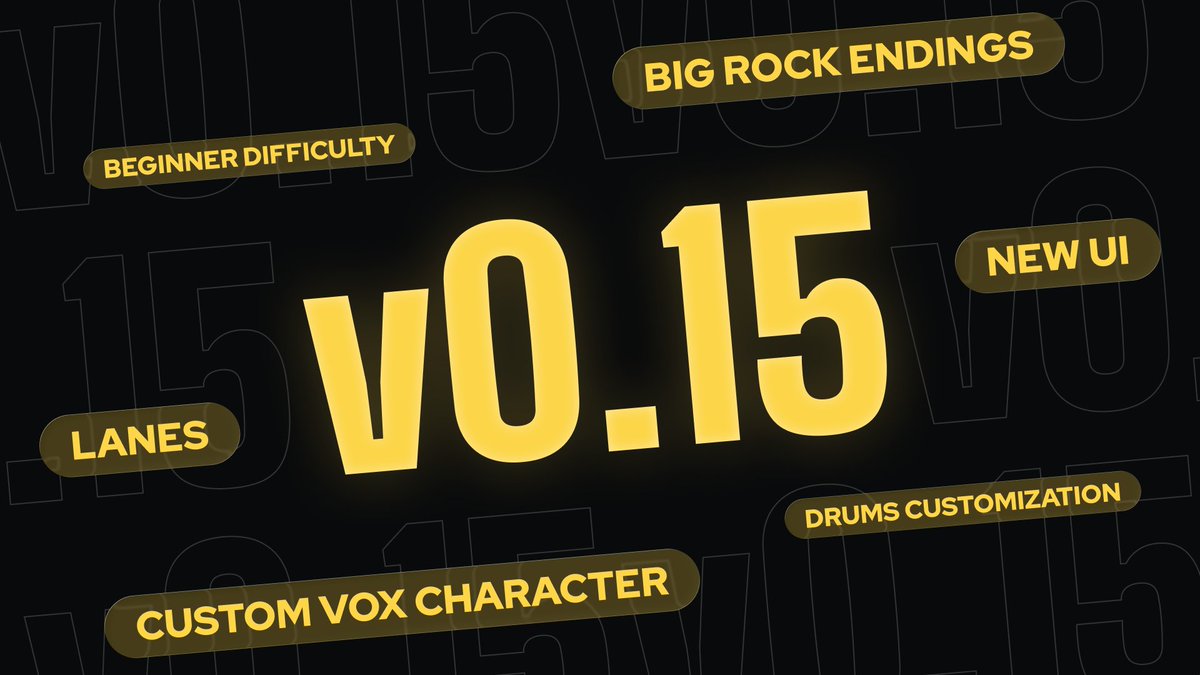 YARGGame's tweet photo. We're proud to present one of YARG's biggest updates yet, adding in new gameplay features, polish, and UI. Without further ado, YARG v0.15! 🤘🎸

You can download YARG v0.15 on the YARC Launcher, or directly from GitHub. https://t.co/v4KFRMGk9K