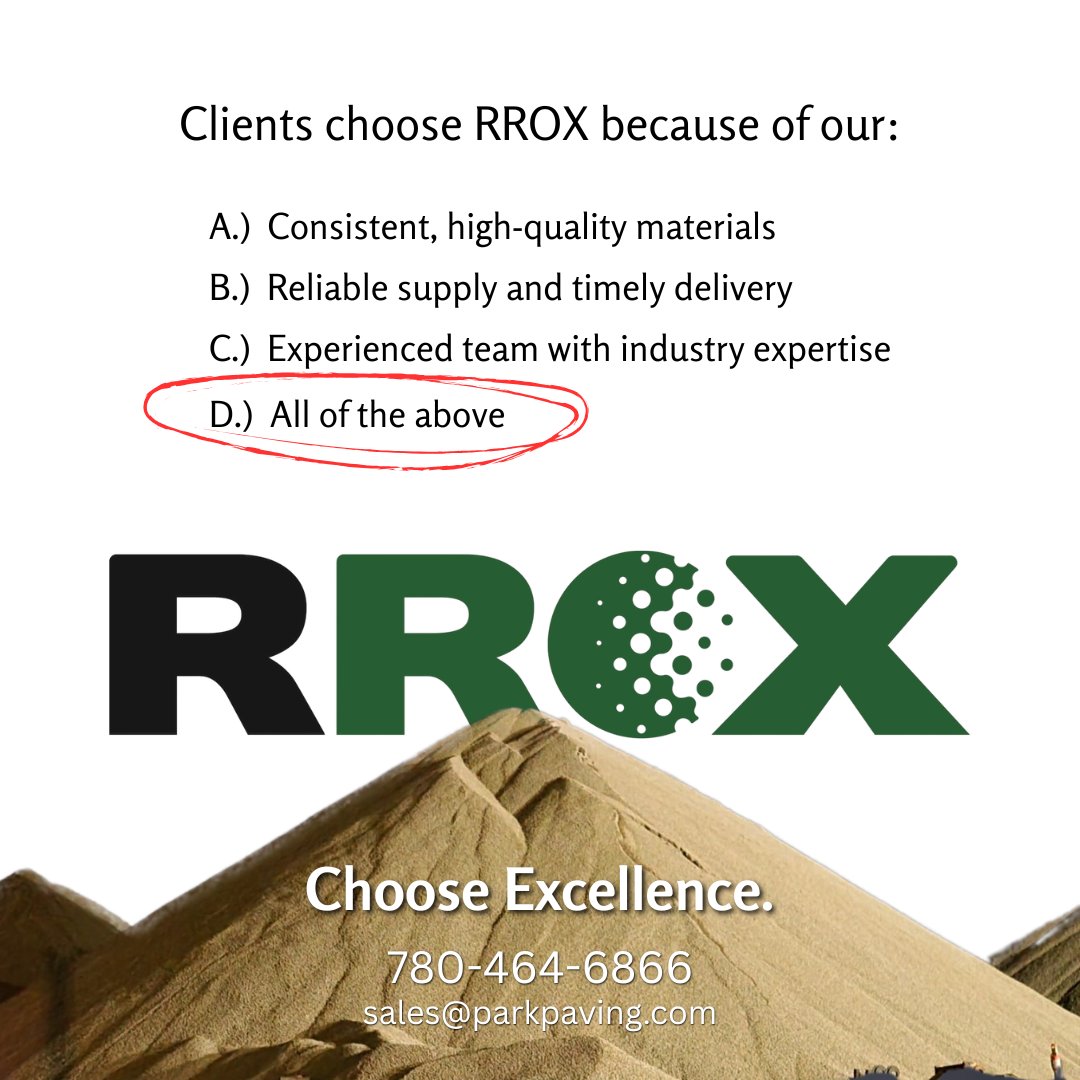 ParkPaving's tweet photo. When you choose RROX Aggregates, you're choosing excellence.

To view our available products, go to:
https://t.co/OB0wRWUY3W

To place an order, call our Order Desk at 780-464-6866 or email sales@parkpaving.com.
#yeg #aggregatesupply https://t.co/gVYWGrvyMH
