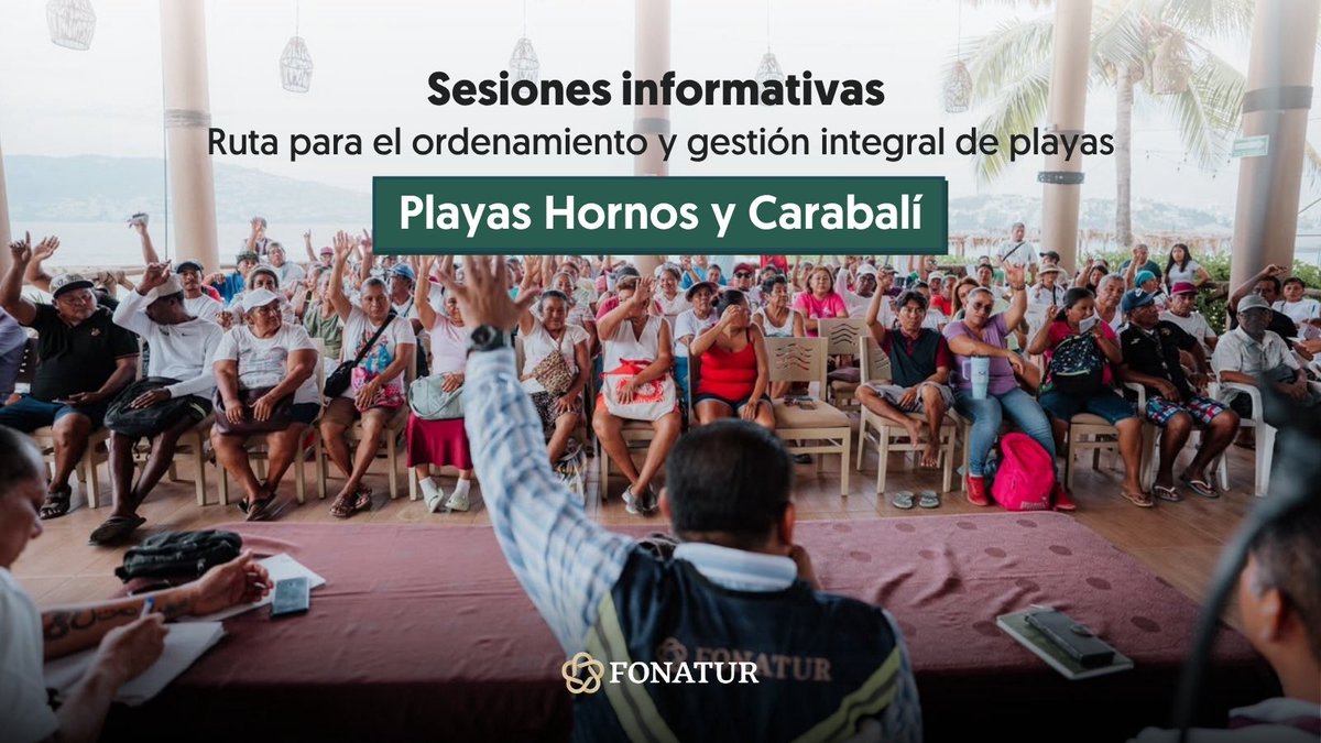 FonaturMX's tweet photo. Hoy realizamos una Sesión Informativa más con prestadores de servicios turísticos, hoteleros y autoridades locales de las Playas Hornos y Carabalí, como parte de la Ruta para el ordenamiento y gestión integral de playas en Acapulco. 

Con estos encuentros escuchamos a la gente y compartimos información para realizar acciones conjuntas para el mejoramiento del puerto.