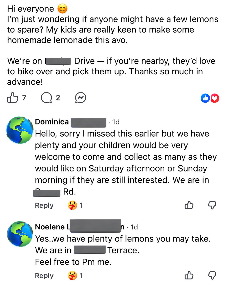 DJACClaudia's tweet photo. Una mama publica que sus hijos buscan limones, dos señoras se ofrecen que pasen por sus casas a recoger/cosechar 😌 amabilidad x 100000 https://t.co/eI8jpbCR5k