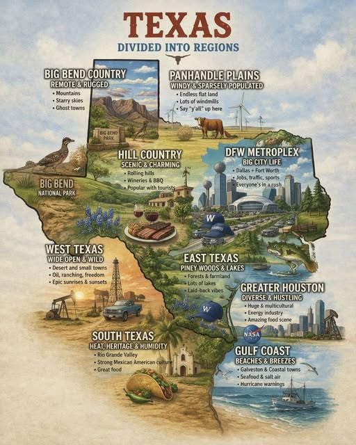ParrishOnOps's tweet photo. @tuuu28283 Texas is a state with varying environments, from the forests and swamps of East Texas to the deserts of West Texas; plains of North Texas to the beaches of the Gulf Coast. https://t.co/c0hAkKRgrt