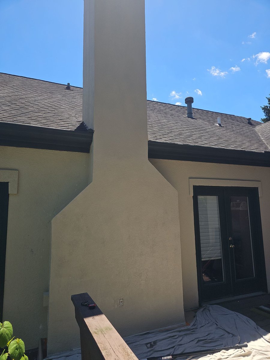 IndianaCCS's tweet photo. EIFS can be a tricky surface to replace. We had the pleasure of replacing this rotting framing &amp; refinishing the chimney. Contact us today for a free estimate. #EIFS https://t.co/0rJv0191vN