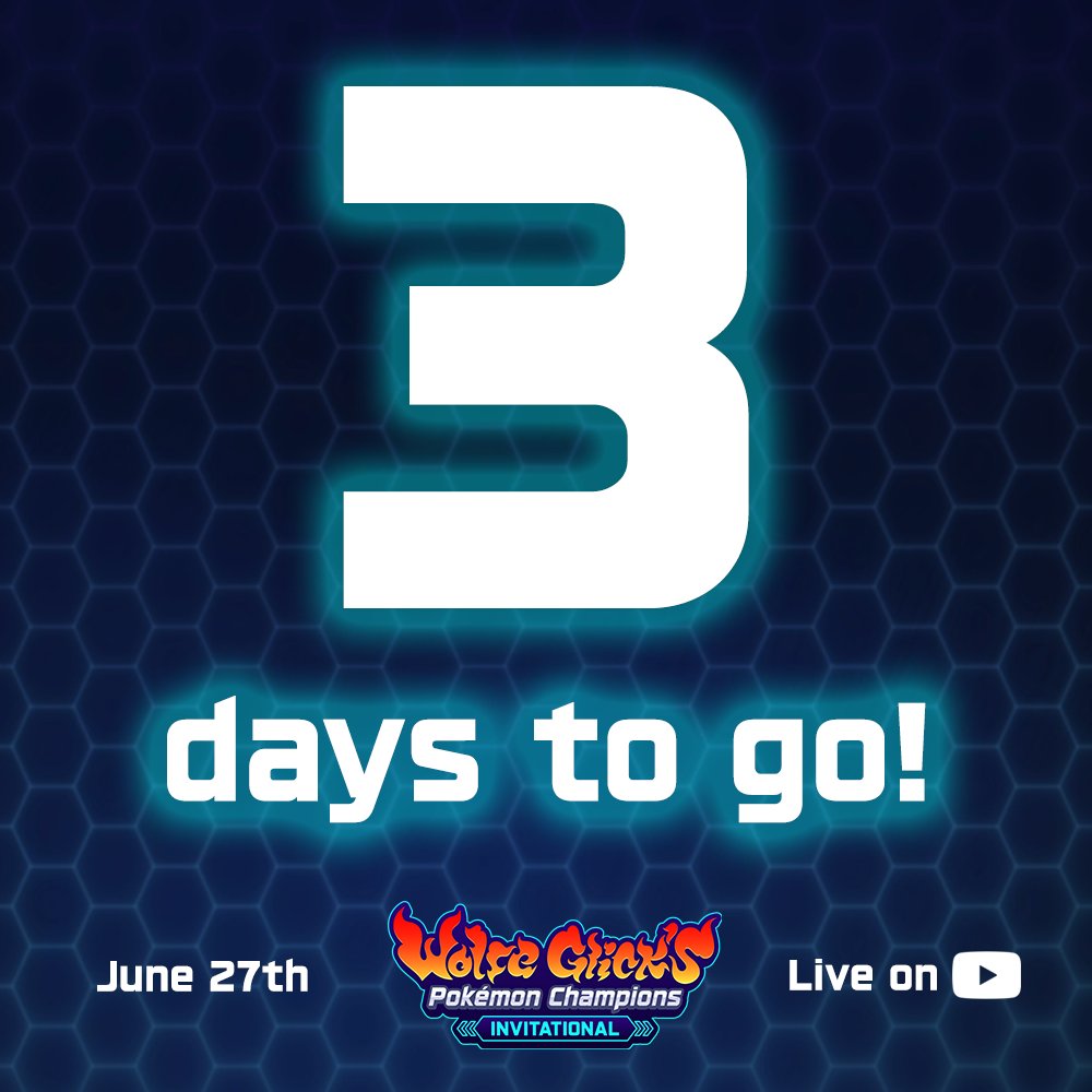 WolfeyGlick's tweet photo. 3 days until my Pokémon Champions Invitational! Are there any new Pokémon you want to see used? 👀 https://t.co/6cPNIUL9cu
