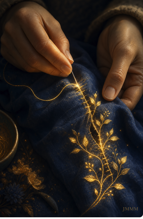 JMMartinMoreno's tweet photo. #ReflexionesJMMM - No todo lo que está roto está acabado...

Coser parece un gesto pequeño. Casi doméstico. Casi silencioso.

Pero, si uno lo piensa bien, coser es mucho más que unir telas. Es aceptar que algo se rompió… y decidir que no por eso ha llegado su final.

Hay una sabiduría profunda en ese acto: tomar lo rasgado, mirarlo con calma, buscar el hilo adecuado y empezar, puntada a puntada, a recomponer lo que todavía merece seguir siendo.

La vida también tiene costuras.
Heridas, desencuentros, pérdidas, errores, cansancios. Zonas que se deshilachan sin avisar y nos obligan a detenernos.
Y quizá madurar consista en entender que no todo lo roto debe tirarse. Hay cosas que pueden repararse. Relaciones que pueden hablarse. Ánimos que pueden levantarse. Caminos que pueden retomarse con una cicatriz visible, sí, pero también con más verdad.

Coser requiere paciencia. No se arregla nada de golpe. Se avanza despacio, con cuidado, aceptando que la marca quizá quede ahí. Pero esa marca no siempre afea: a veces cuenta una historia de resistencia.

Ojalá aprendamos a coser también por dentro.
A no despreciar lo imperfecto.
A no rendirnos ante la primera rotura.

Porque, a veces, lo reparado no vuelve a ser como antes.
Pero puede llegar a ser más fuerte, más humilde… y más nuestro.
#Coser #Reparar #Cicatrices #Esperanza