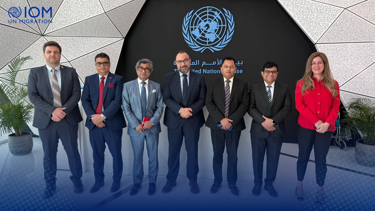 iominqatar's tweet photo. The Chief of the IOM Mission in Qatar, Mr. Firas Budeiri, met H.E. Mr. Hazrat Ali Khan, Ambassador of Bangladesh, at the UN House in Doha.

#IOMQatar #Bangladesh #Qatar #Migration #SafeMigration #Partnerships https://t.co/ByFtF20aZt