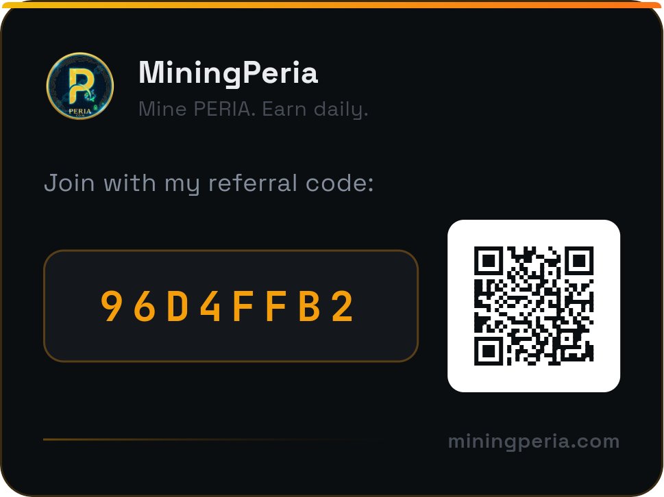 FormatMotivate's tweet photo. Join me on Mining Peria — use my code 96D4FFB2 to start mining PERIA! https://t.co/DRbCDv6HUs