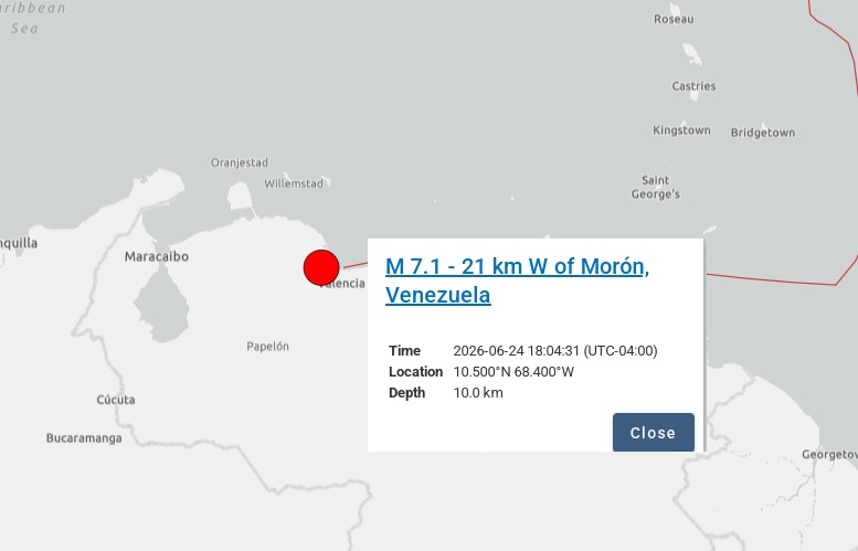 claudio_mj's tweet photo. Terremoto de 7.1 grado en Venezuela..ahora https://t.co/L9tKrbdipv