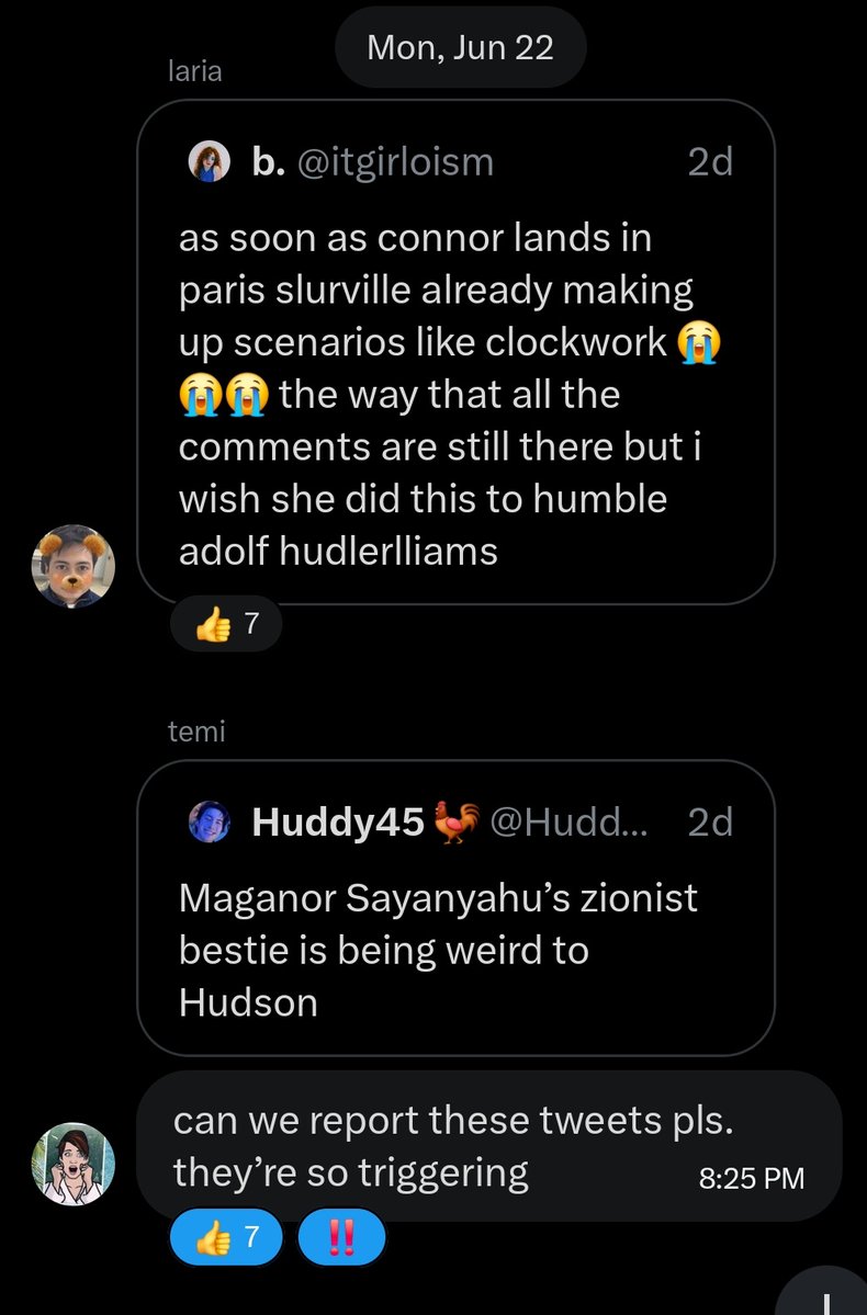 bnnuyhud's tweet photo. Are you stupid? I'm in this report gc and they mostly send tweets about HUDSON to report. The fuck is wrong w yall, we even send tweets that attack Connor in a bigoted stupid way. https://t.co/vuCWpBi1Jq