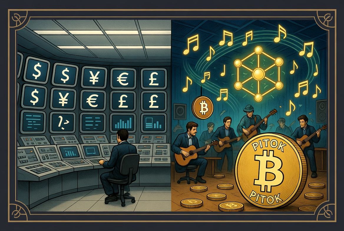 Piitook's tweet photo. CBDC: one government. one key. one boring melody.
Crypto: every degen playing a different note, all at once.
Somehow it's a symphony. 🎹
$PITOK https://t.co/mvfovvbg4B