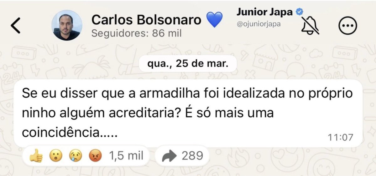 ojuniorjapa's tweet photo. Mais uma vez o Carlos Bolsonaro tem razão.

O aviso foi dado a exatos 3 meses atrás. https://t.co/MKvGMiraif