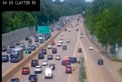 ontimestl's tweet photo. EB 64/40 just past Lindbergh in the left center lane, then EB 64/40 just past Clayton Rd in the right lane  #ontimestl #stltraffic @991JOYFM #991joyfm #joyfmstl https://t.co/O5HO3mLSCM