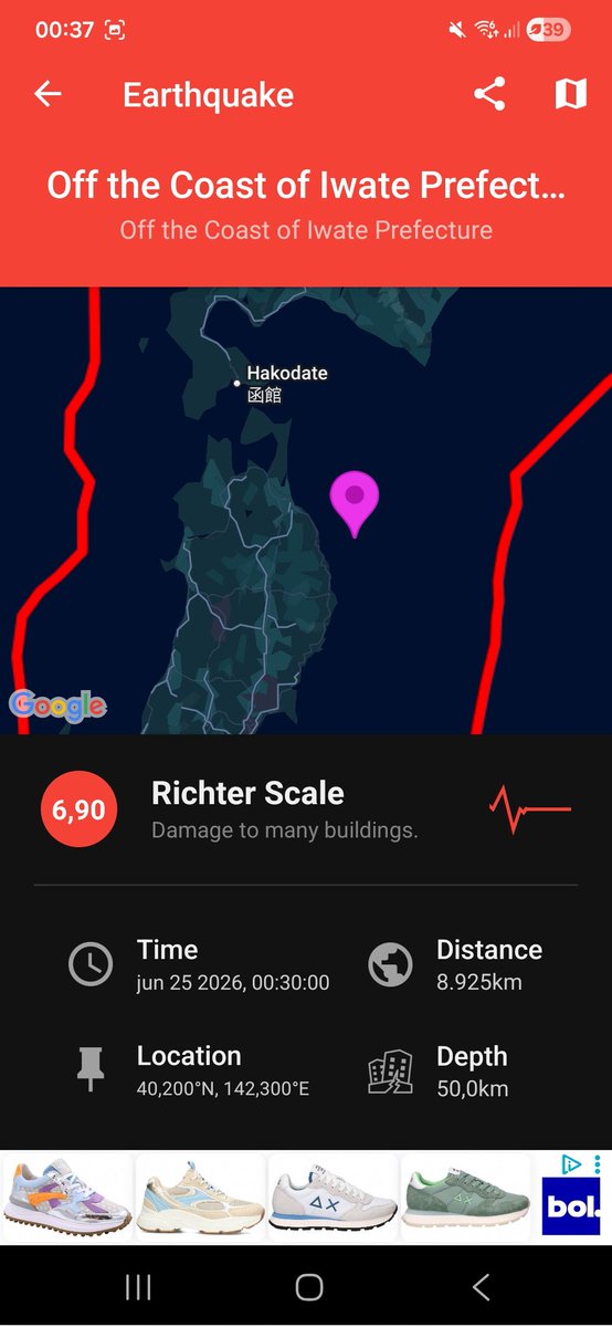 Andrevankooten's tweet photo. @USGS_Quakes And japan also 6.9! https://t.co/f4zyyE2Yu0