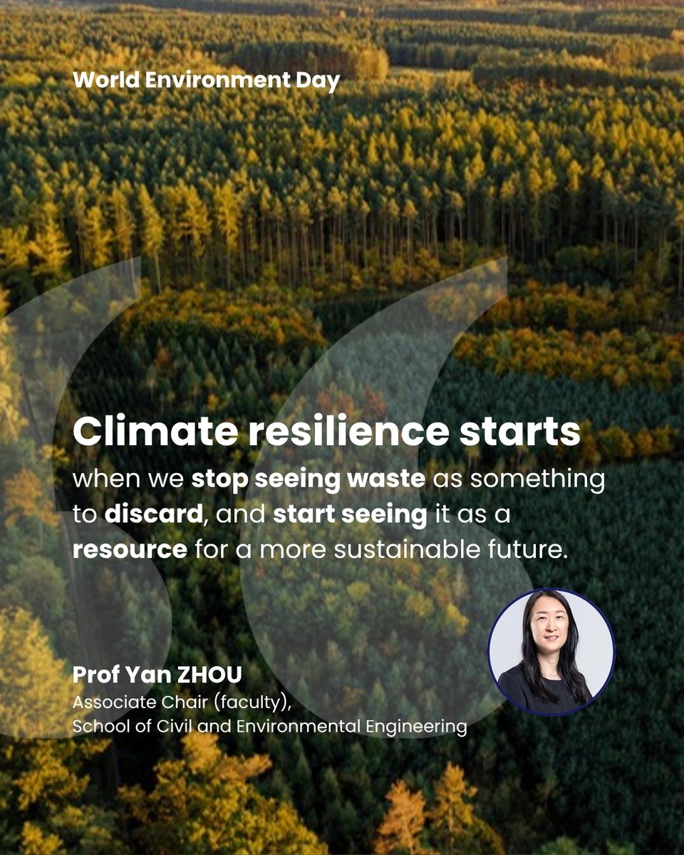 ntucoe's tweet photo. 🌏 What if waste isn’t waste, but a resource in disguise? 

 #WorldEnvironmentDay #SustainableFuture #EnvironmentalEngineering #Sustainability #ClimateResilience https://t.co/j3rnDfSw8U
