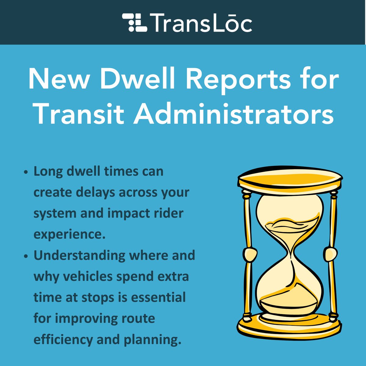 TransLoc's tweet photo. A route may appear to run late. The assumption might be traffic. The actual issue might be dwell time.
Our latest blog explores how agencies can use dwell data to improve planning, schedules, and service reliability.
https://t.co/BG7bxFRM2G

#TransitPlanning #TransitTech https://t.co/z6cYDWmD5U