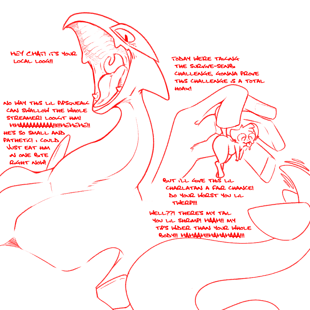 Senbiku_Mew's tweet photo. CW: public oral vore, hammerspace, prey denial

Surviving the Senbi Challenge go!

Comic WIP❤️💕gotta love a biiiig proud hungry boy turned meal in denial!~💋

could muu really go all the way? SHOULD he go all the way~? should he put that big loog where the cam can't follow~?😈 https://t.co/oY9Sor7quN