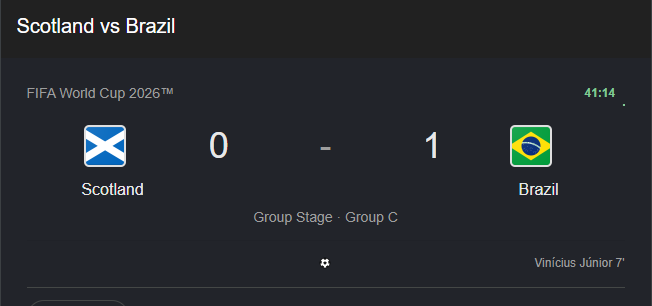 nexob_'s tweet photo. i think Brazil goona win this match 

but the goal was amazing by VINI !!! https://t.co/RAvpNToLn5