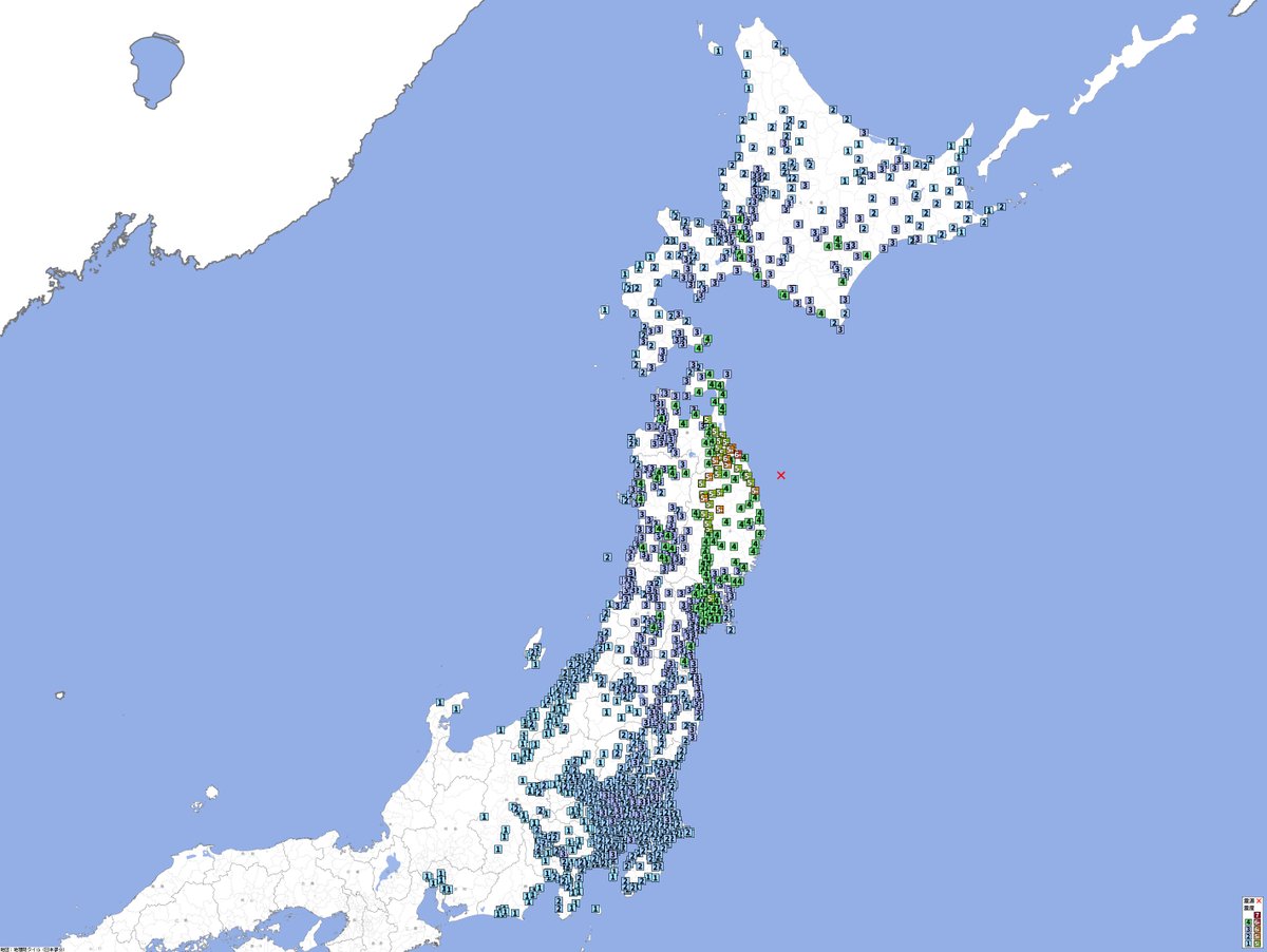 p2pquake's tweet photo. 【地震情報】06/25 07:30頃 震度6強 岩手県沖(深さ約50km、M6.9) 津波被害の心配なし（若干の海面変動あり） [震度6強]青森県階上町 [震度6弱]青森県八戸市 ...  https://t.co/qxeK9T5TyQ https://t.co/9dQMVG0auj