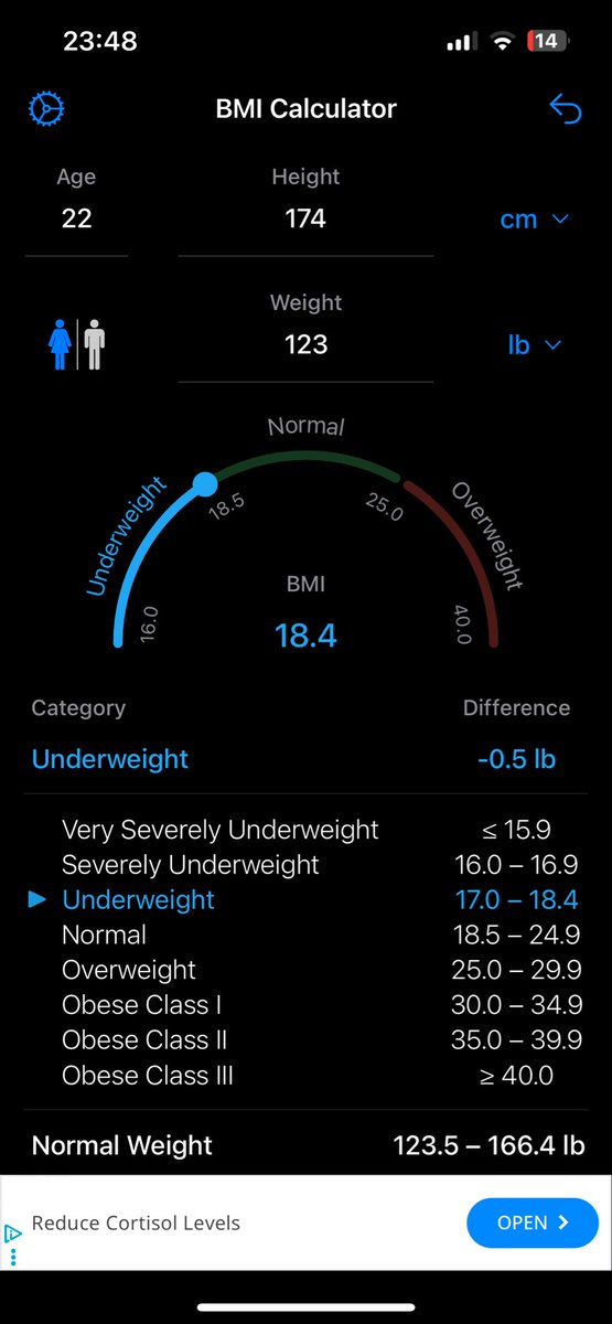 ladyluckava's tweet photo. how am i 2lbs away from being underweight according to this bmi calculator but i feel huge https://t.co/yIaim3gOOs
