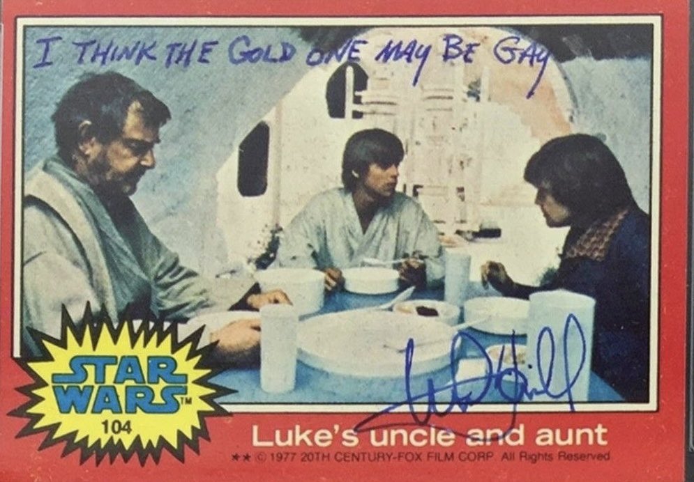 lukeinthsky's tweet photo. ive entered a rabbit hole of looking at the inscriptions mark hamil wrote on his luke cards https://t.co/0Viop8qGJC