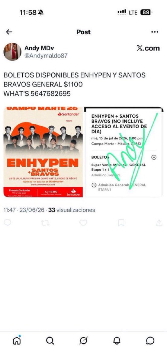 LoverKittty's tweet photo. ‼️ESTAFA‼️

LA CUENTA @Andymaldo87 QUE ANTES ERA @chriszuniga798 ESTAFA CON BOLETOS DE BOYNEXTDOOR, ENHYPEN Y SANTOS BRAVOS, STRAY KIDS, MÉXICO VS CHEQUIA CAMPO MARTE

NO TIENE BOLETO
YA ESTÁ REPORTADA LA CUENTA
AUNQUE TE CAMBIES EL NOMBRE JAJAJAJAJAJAJAAJAJAJAJAJAJA https://t.co/ltt8Zkgupe