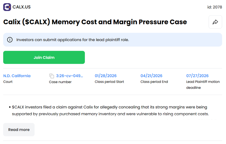 11thestate's tweet photo. If you're an $CALX investor, there's a class action case with important details.                        

We have everything covered, including how investors can get paid. #CALX #Calix https://t.co/LsV6uxnhYs