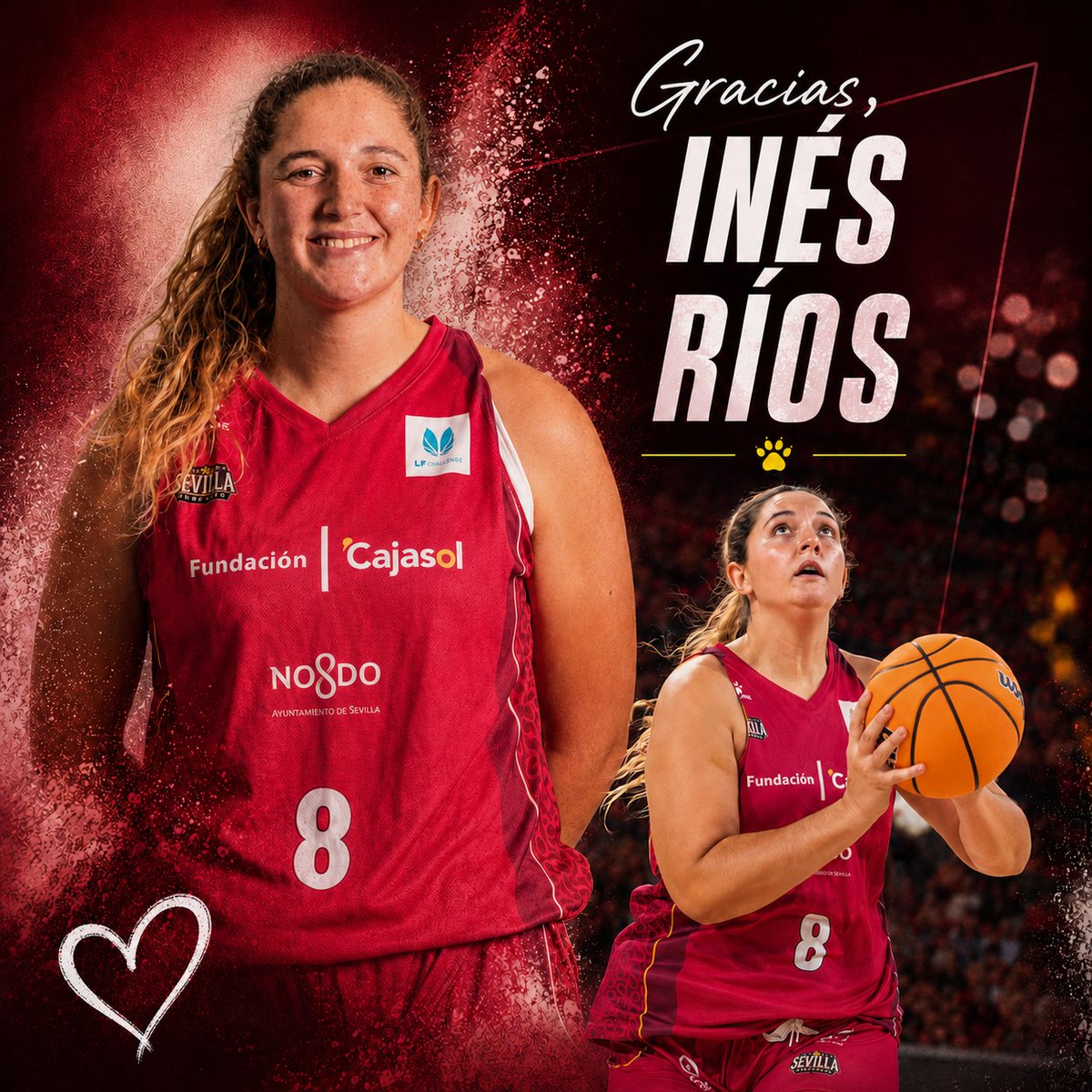 cbsfemenino's tweet photo. ❤️ Inés Ríos no seguirá en el CB Sevilla Femenino. 

🫡 Nuestros caminos deportivos se separan, pero tu huella se queda en el club. Pone fin a una gran trayectoria ligada a nosotras en dos etapas.

🫂 Gracias por tu compromiso. ¡Te deseamos lo mejor en el futuro!

#TodasJuntas https://t.co/ofSG7eIyJw