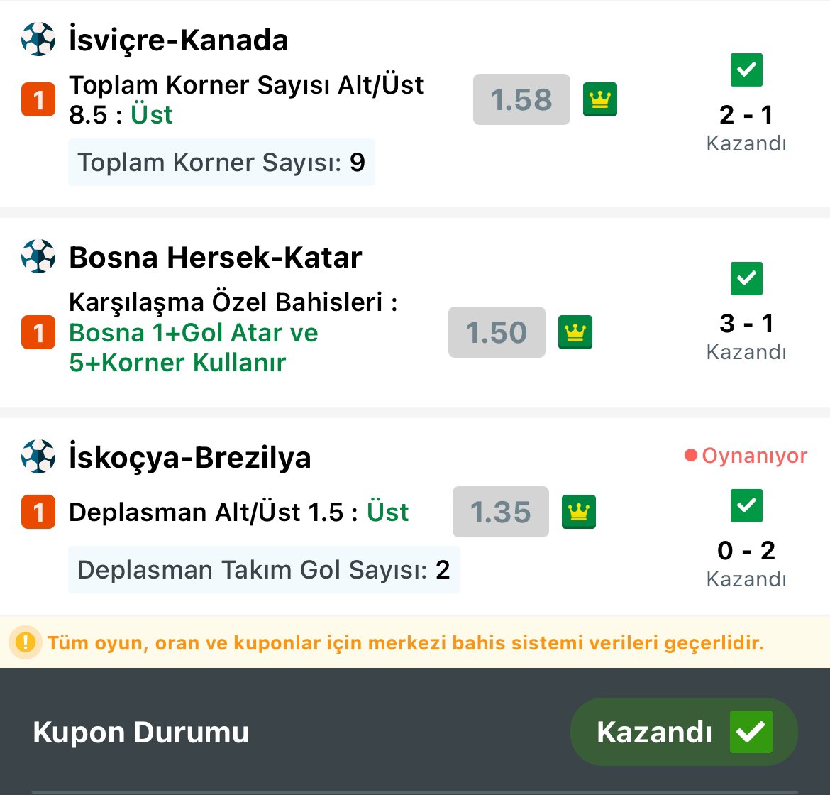 tahminfelsefesi's tweet photo. 3.20x MİX WINNERR✅

AYNI ZAMANDA 5.70x TELEGRAM KOMBİNEMİZ KAZANDI✅

DUBLE✔️✔️

Değerlendiren dostlarımı tebrik ederim🧿🥳 https://t.co/cmeAGm7hRf