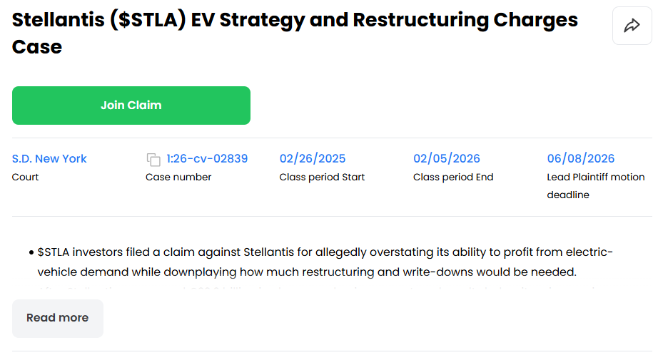 11thestate's tweet photo. $STLA investors — the loss speaks for itself.              

Here’s an update worth your attention: just a few months ago, a case was filed against #Stellantis. We’re tracking it closely so you don’t miss your chance to recover losses.             

Be sure to check in — we’ll keep you updated. #Stellantis #STLA