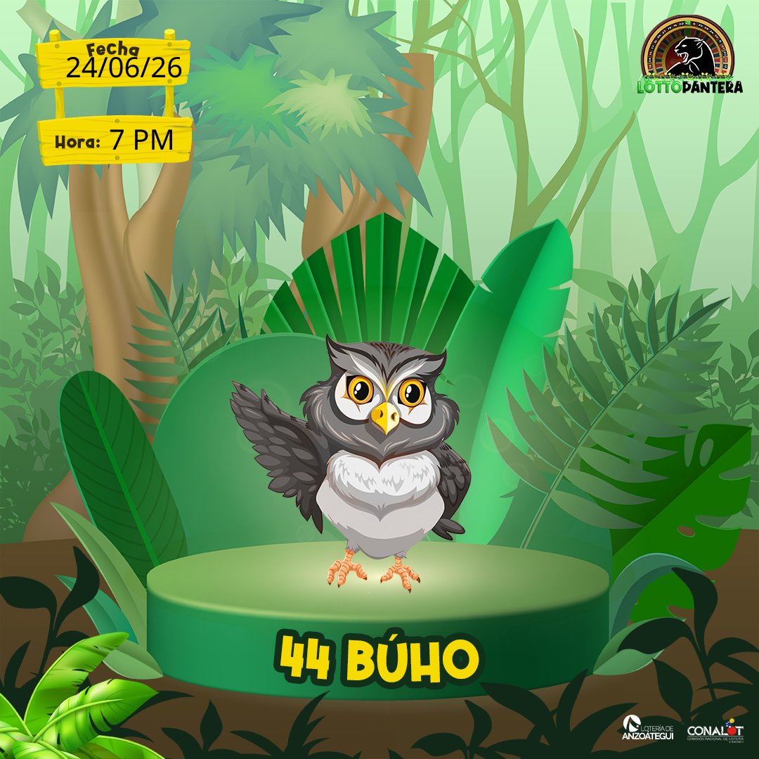 LottoPantera's tweet photo. 🎉 ¡Atención, salió! LOTTOPANTERA
🎯 44 · BUHO
🕐 Sorteo de las 07:00 pm
#LottoPantera #Animalitos #LoteríaVzla #Resultados https://t.co/t5aWwIjiov