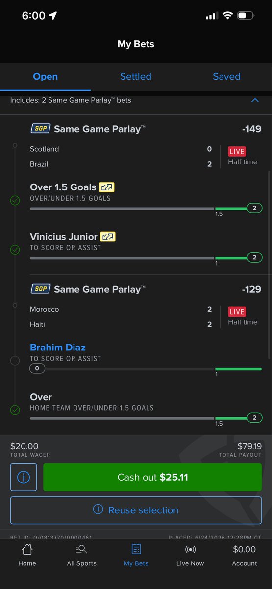4Ljosh's tweet photo. @CodyBrownBets Lottery got blew but this one is looking good. Fingers crossed https://t.co/cPjz2wr4RP