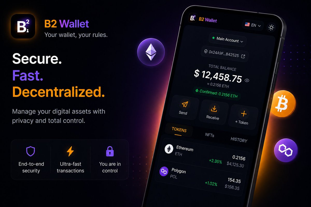 diegoorisderoa's tweet photo. 🚀 Introducing B2 Wallet.

A next-generation self-custody wallet built for people who want security, privacy, and true multichain access.

🔑 One BIP-39 seed.
🌐 25+ blockchains.
🛡️ Argon2id + AES-256-GCM.
🔒 Private keys never leave your device.

#Bitcoin #Ethereum #Web3 #Crypto https://t.co/nlogr0hvGO