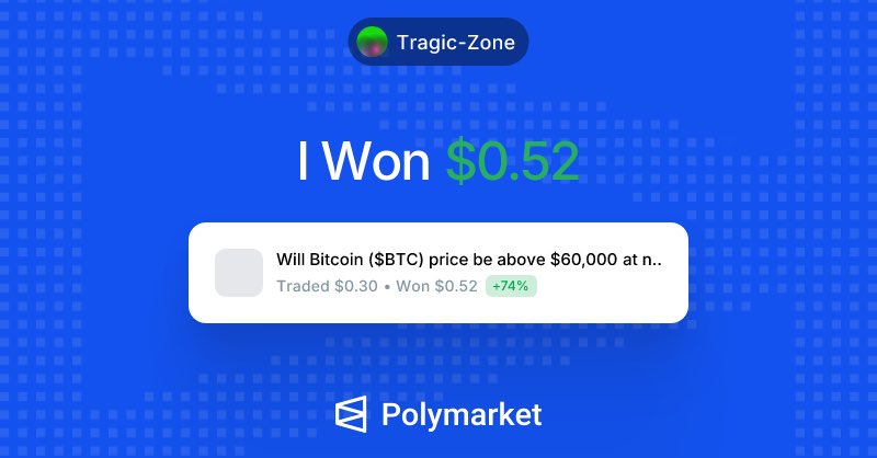 alissu03's tweet photo. I just won $0.52 on @Polymarket!

Join me and put your money where your mouth is: https://t.co/nND3Jt81vr