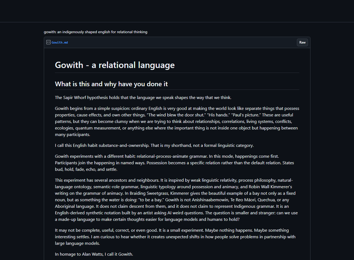 thesis_trades's tweet photo. @AndyAyrey @lfschiavo wait this is lowkey insane

 check link andy ayrey made a language for AI models and LLM's to communicate with others that humans can understand

sending fees to his main wallet cause he can claim that easier than github https://t.co/1xVhAyBe88