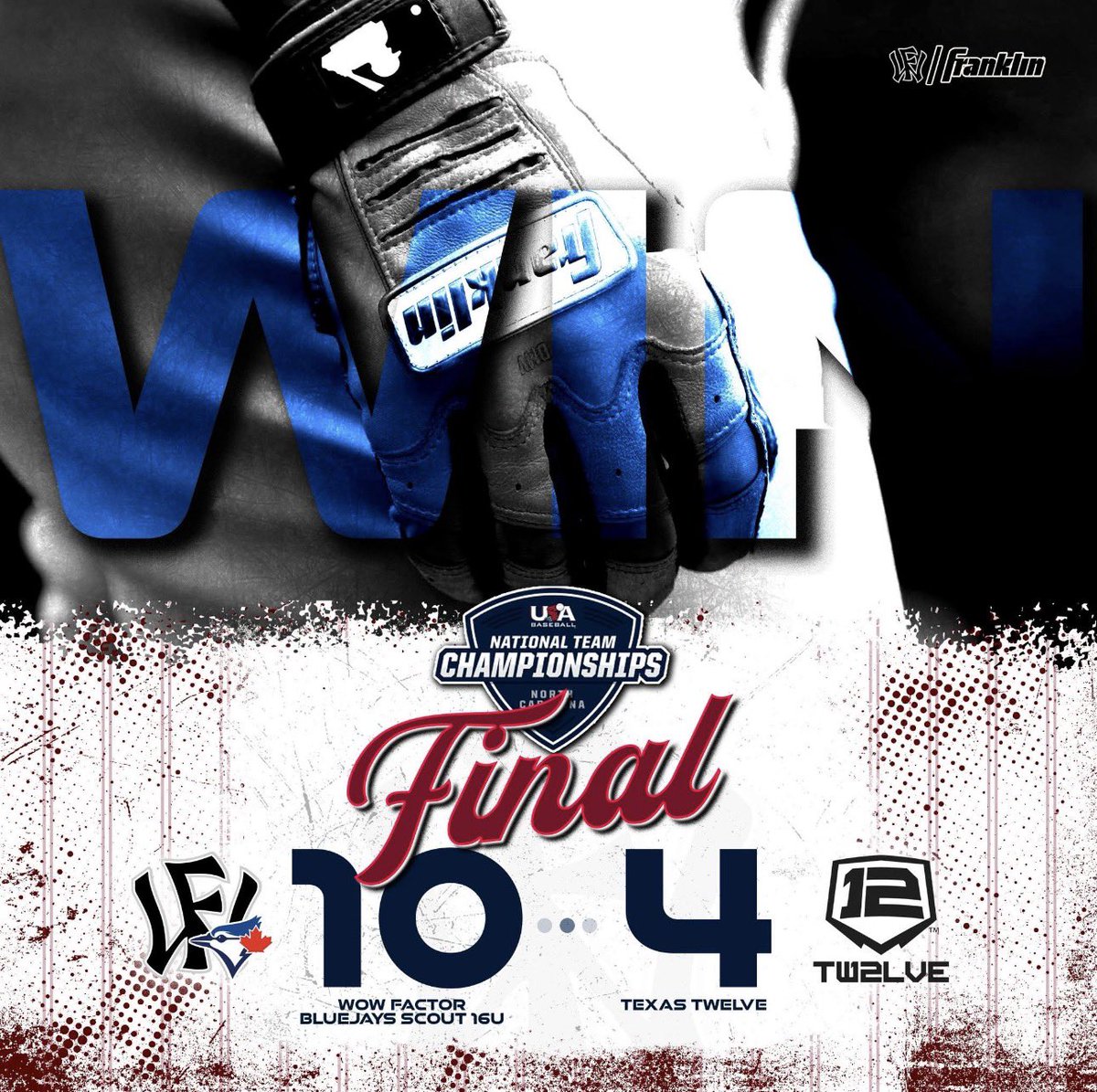 WowFactorNation's tweet photo. 16U Wow Factor / Toronto Blue Jays Scout Team Wins big and advances to @USABaseEvents final 8 tomorrow 

@newbalance @BlueJays 

#TheBrand https://t.co/2hUmjNa3BU