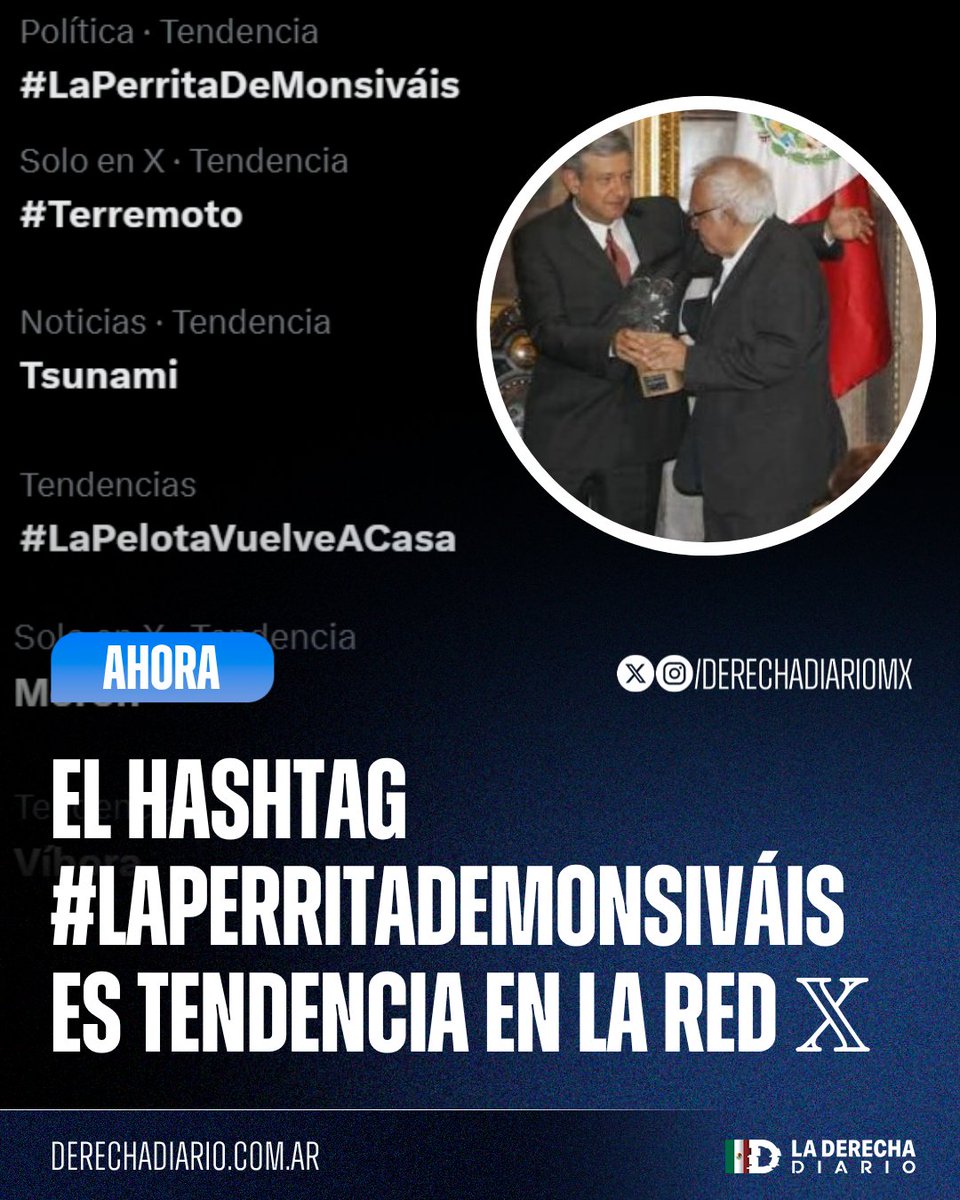 DerechaDiarioMX's tweet photo. 🚨🇲🇽 | #AHORA El hashtag #LaPerritaDeMonsiváis es tendencia actual en la red social 𝕏 tras revelarse una entrevista del ídolo de la izquierda mexicana Carlos Monsiváis sobre el infame AMLO. https://t.co/4TiFVJqW1q