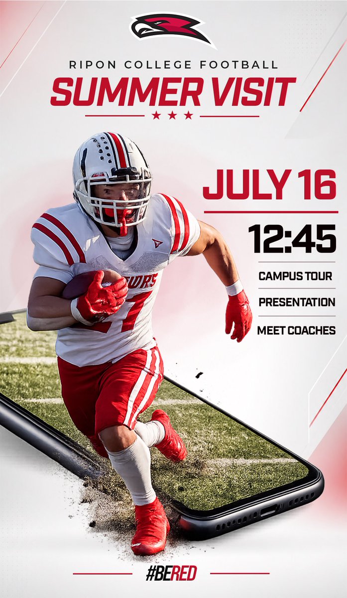 ca13b_j's tweet photo. Thank you @nellhubanks and @RiponRedHawkFB for the junior day invite! https://t.co/OooKI1pdNQ