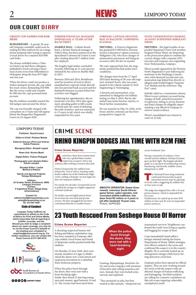 TodayLimpo67802's tweet photo. Our 20th edition is now available 🗞️

“The people’s paper!”

…
#LimpopoToday https://t.co/C2sIeFoRX8