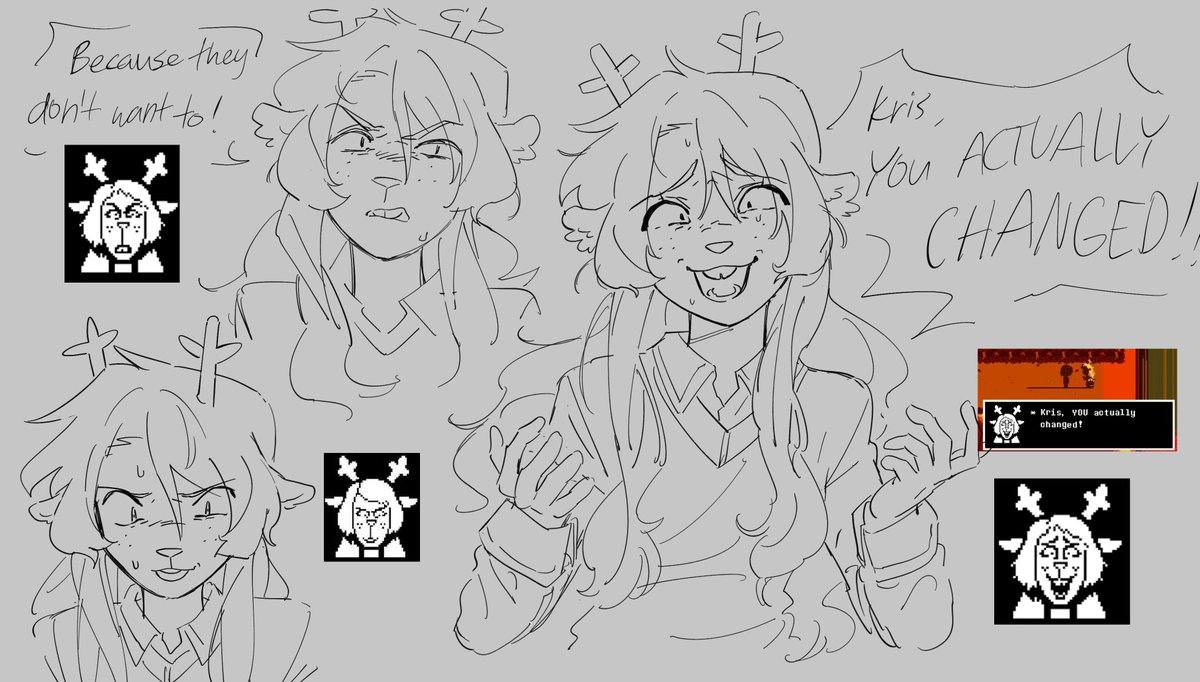GOOMYLOID's tweet photo. DELTARUNE CHAPTER 5 WEIRD ROUTE SPOILERS
.
so obviously i had to run to draw the new face sprites https://t.co/eKnHOM4K4d