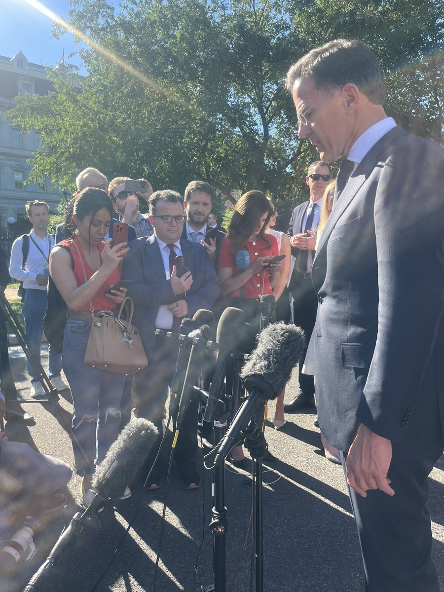 NikolenDC's tweet photo. “He is completely committed to the NATO alliance,” #NATO Secretary General @markrutte tells me after his meeting today with @POTUS. https://t.co/33aLp3cX3I