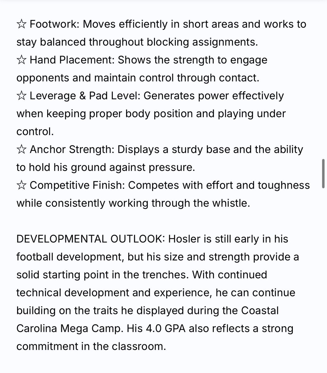 AustinHosler_30's tweet photo. Thanks for the write up @sixstarfootball
@CoastalFootball had a great camp and I plan to be back. 
@Coach_Pflug 
@ZachEdwards_ 
@Coach_Oney11 https://t.co/pPD3ySm5NT