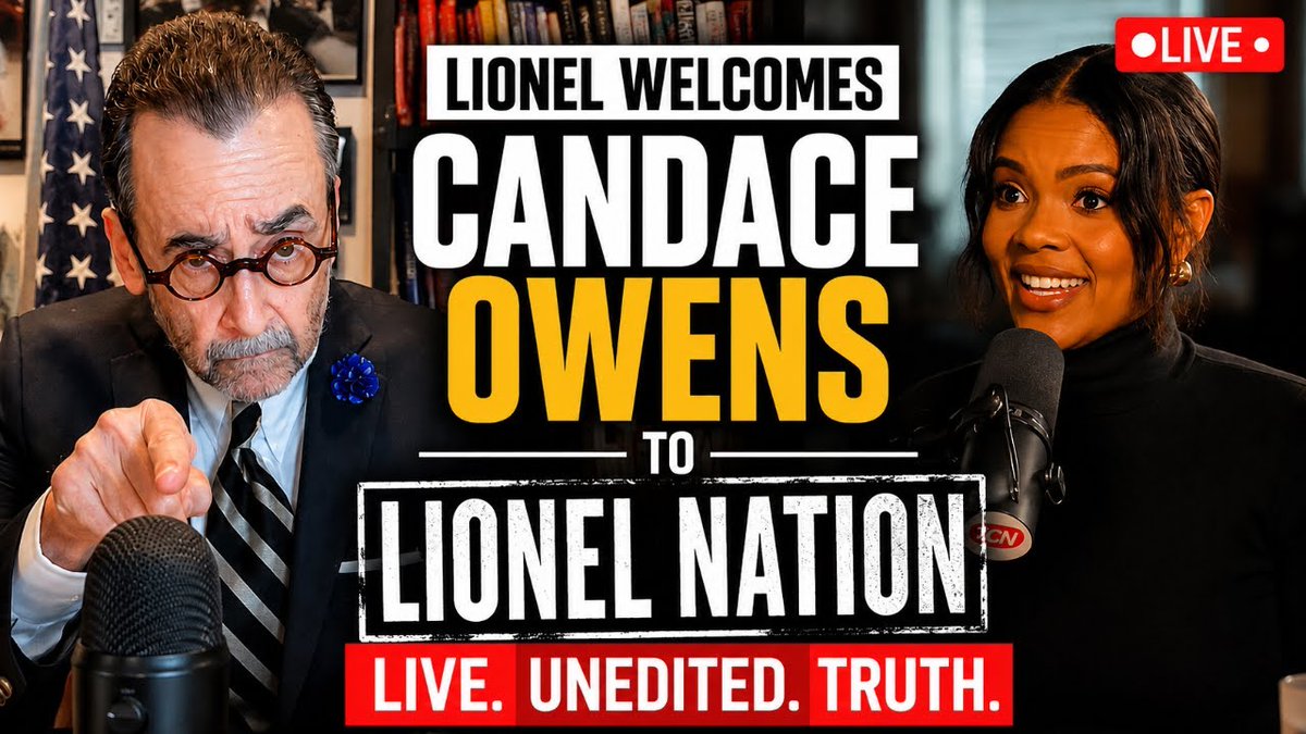 LionelMedia's tweet photo. Join us THURSDAY JUNE 25 at 7:30 PM ET for our SPECIAL YouTube Livestream 🔴 LIONEL Welcomes CANDACE OWENS LIVE: UNEDITED Truth Bombs on Lionel Nation! 🔴 https://t.co/ldKN5wBU5N https://t.co/dTYl605cn3