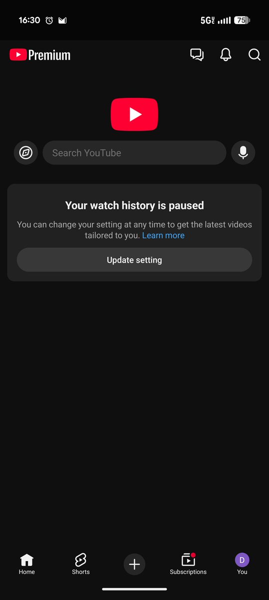 DariansUniverse's tweet photo. @YouTube yo, why is this continuing to happen when I'm a premium member? And before you ask No, I don't want to turn on the feature. I'm getting tired of paying for a family premium membership and not getting a home screen https://t.co/lGOXdf7qMT