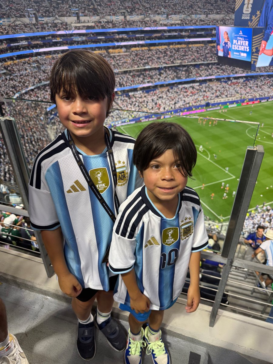 AnaMariaMtz's tweet photo. Happy Birthday, Messi!

This week I had the incredible opportunity to take my two boys, Lucca (8) and Nicco (6), to Dallas to watch you play. It wasn’t just a soccer game for them—it was a memory they’ll carry for the rest of their lives.

These two little boys are completely obsessed with soccer. They spend their days practicing, talking about the game, watching highlights, and dreaming of one day stepping onto a field like the greats. And at the top of that list is you.

Thank you for inspiring an entire generation of young athletes to dream bigger, work harder, and play with passion. Watching the joy on my boys’ faces as they saw you in person was priceless. The excitement, the awe, and the belief that anything is possible—that’s the impact you have.

From our family to yours, Happy Birthday and thank you for everything you’ve given to the beautiful game. You inspired two little boys from California this week more than you’ll ever know.

It’s basically ‘Meeeeeeh-si!
all day long in our house.” 🐐

With gratitude,
Ana Maria, Lucca & Nicco ⚽🐐