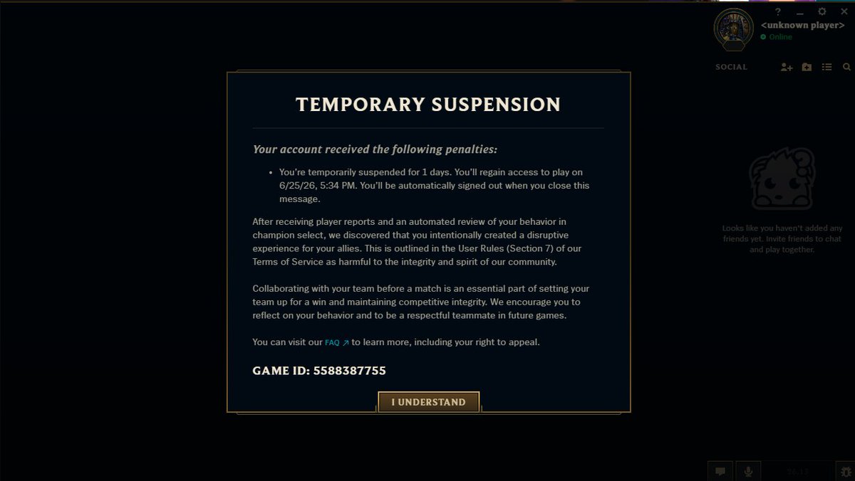 decap444's tweet photo. this is actually so funny so its at least 2 day + cd to be able to force dodge a lobby without getting temp banned will keep experimenting on alts https://t.co/M5R25KYCYY