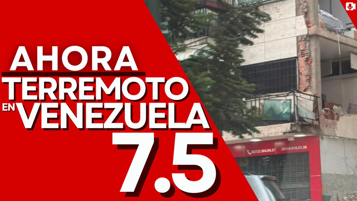 cafematv's tweet photo. 🇻🇪 | #URGENTE El #USGS eleva el #terremoto de #Venezuela a una magnitud de 7.5.  Varios edificios se han derrumbado en #Caracas. 👉 https://t.co/NHkxDe5h3a https://t.co/COiMJbvSyf