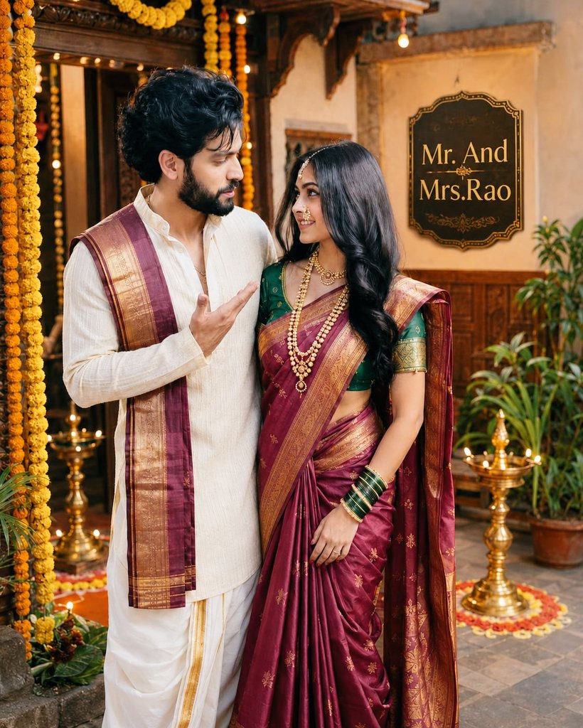Bharti80551156's tweet photo. From two hearts to one beautiful journey. ❤️✨ Mr. &amp; Mrs. Rao ♾️🧿 

@KhedkarShivangi 
@saiketanrao 
#shivangikhedkar #saiketanrao #saishi #MrAndMrsRao #CoupleGoals #IndianWedding #LoveStory #HappyDiwali #WeddingVibes #TrendingNow #ViralPost #BrideAndGroom #ForeverTogether ❤️ https://t.co/TSzi3B2E8I