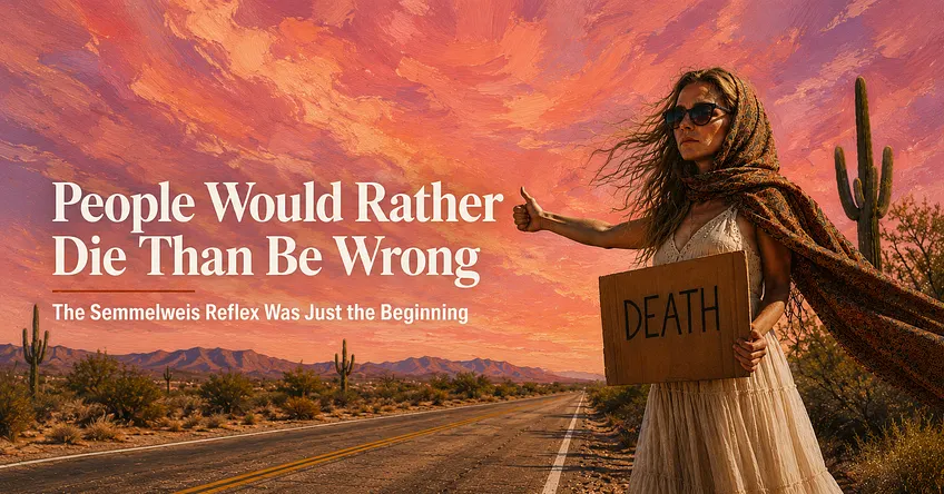 LWinogrand's tweet photo. People Would Rather Die Than Be Wrong, The Semmelweis Reflex Was Just the Beginning https://t.co/iFJU99zSyz @HausdorffMedia @SZunes https://t.co/PUzWi2mnKu