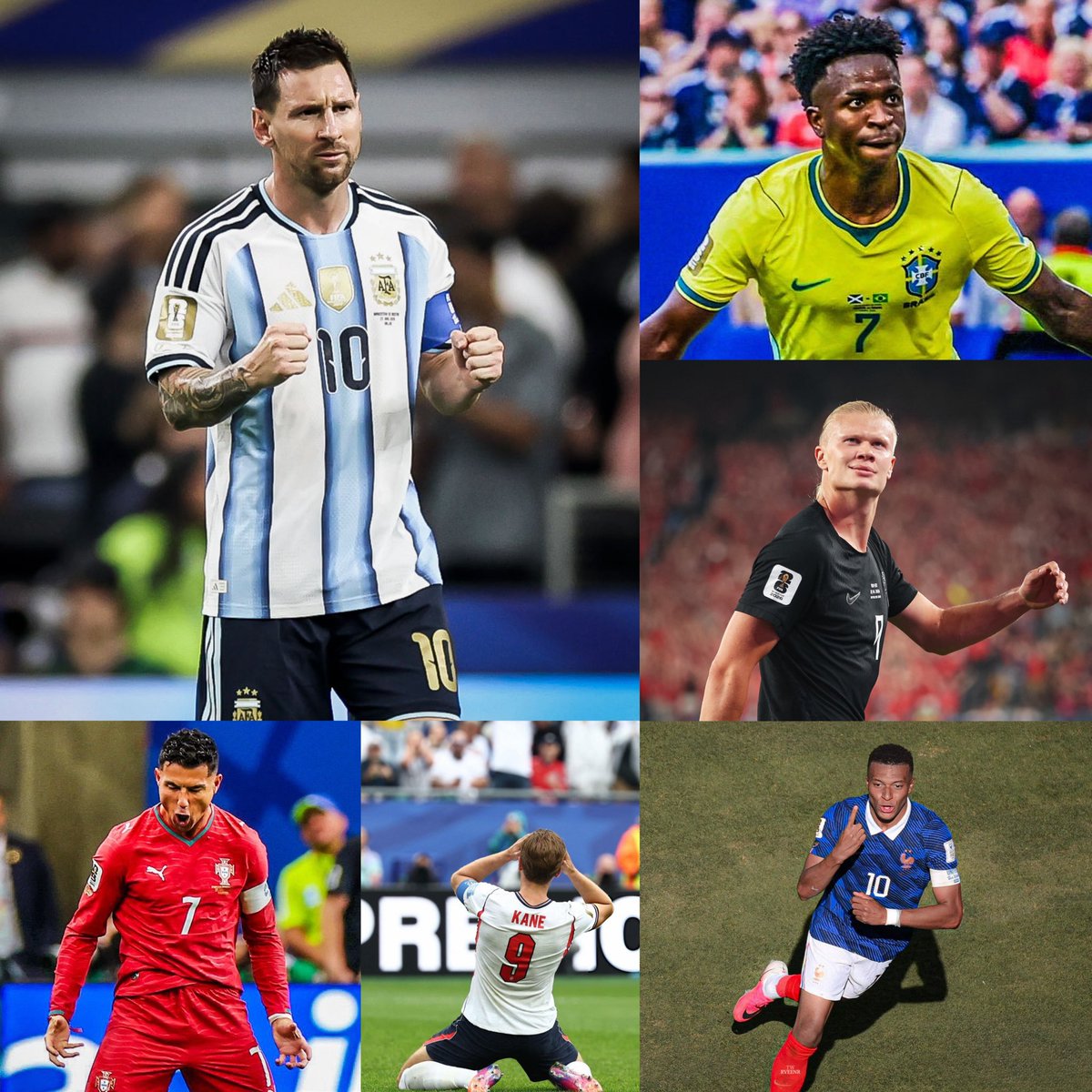 ConnCFC's tweet photo. Messi - 5 goals
Mbappe - 4 goals 
Haaland - 4 goals 
Vini - 4 goals 
Ronaldo - 2 goals 
Kane - 2 goals 

The superstars are stepping up.. 👀 https://t.co/I7ivLRe0Ny